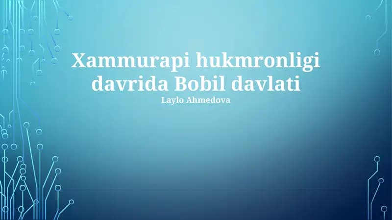 Xammurapi hukmronligi davrida Bobil davlati