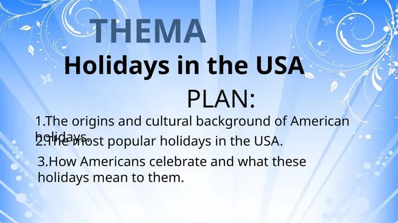 Holidays in the USA