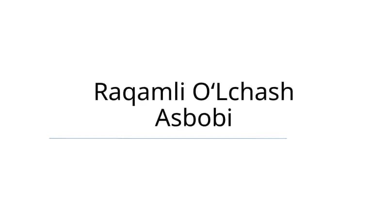 Raqamli OʻLchash Asbobi