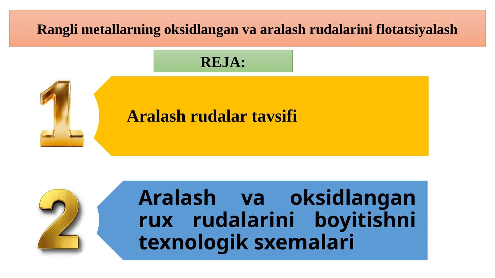 Ranglimetallarning oksidlangan va aralash rudalarini flotatsiyalash