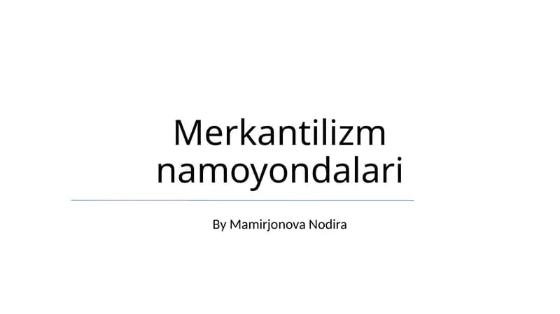 Merkantilizm namoyondalari