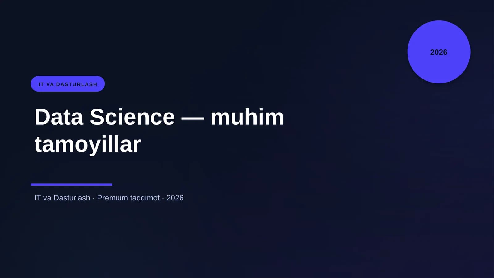 Data Science — muhim tamoyillar