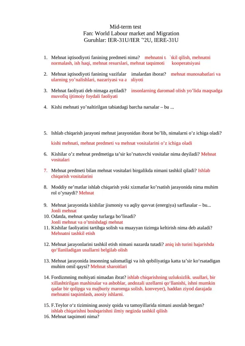 Mid-term test