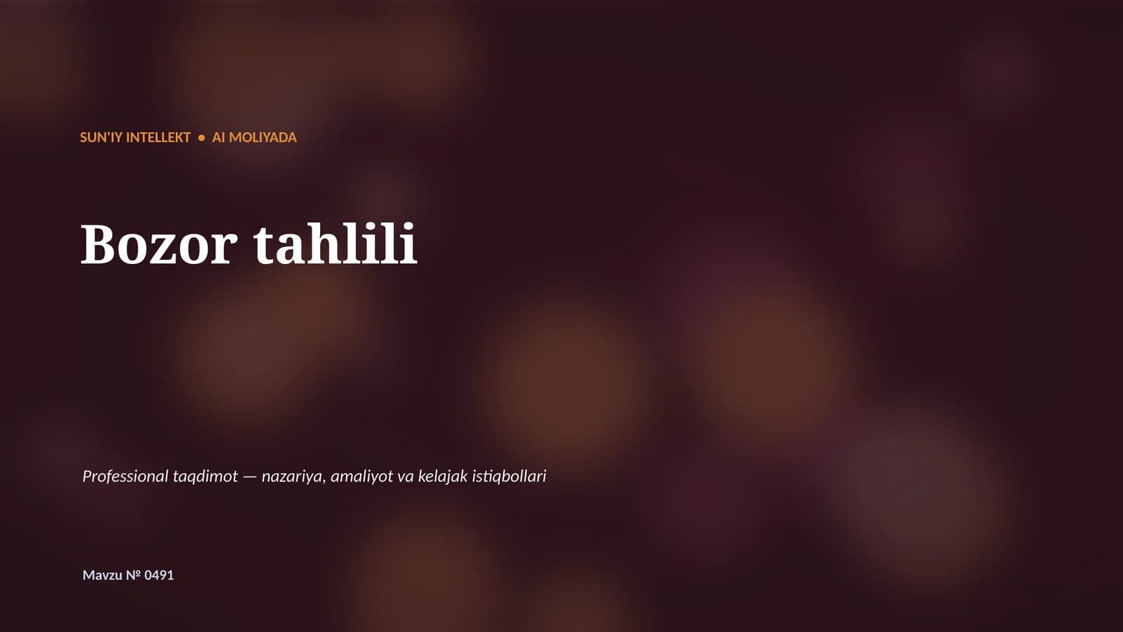 SUN'IY INTELLEKT • AI MOLIYADA