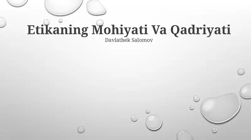 Etikaning Mohiyati Va Qadriyati