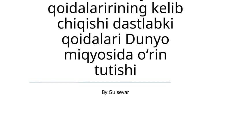 Dunyo miqyosida oʻrin tutishi