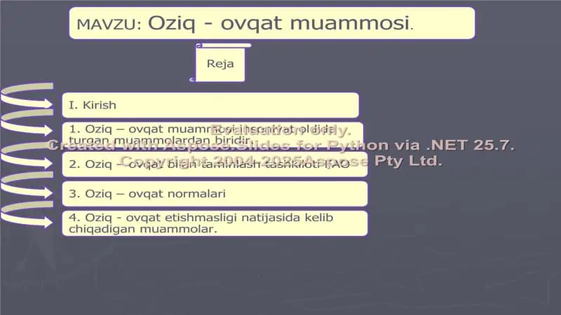 Oziq - ovqat muammosi