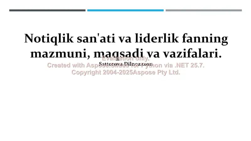 Muloqot san'ati va liderlik fani
