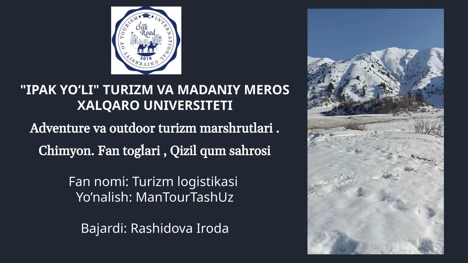 Chimyon. Fan togʻlari , Qizil qum sahrosi