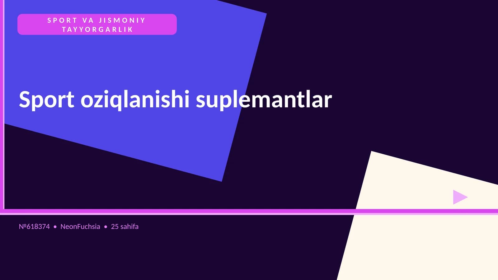 Sport oziqlanishi suplementlar