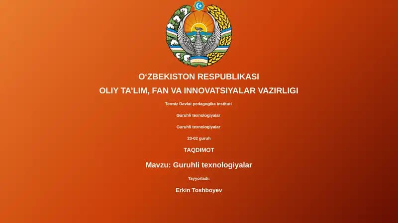 Guruhli texnologiyalar