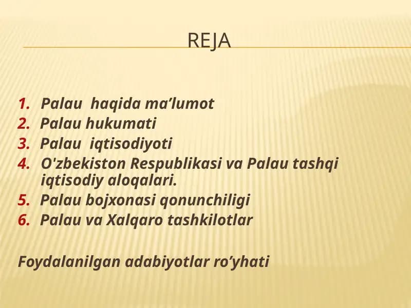 Foydalanilgan adabiyotlar ro’yhati