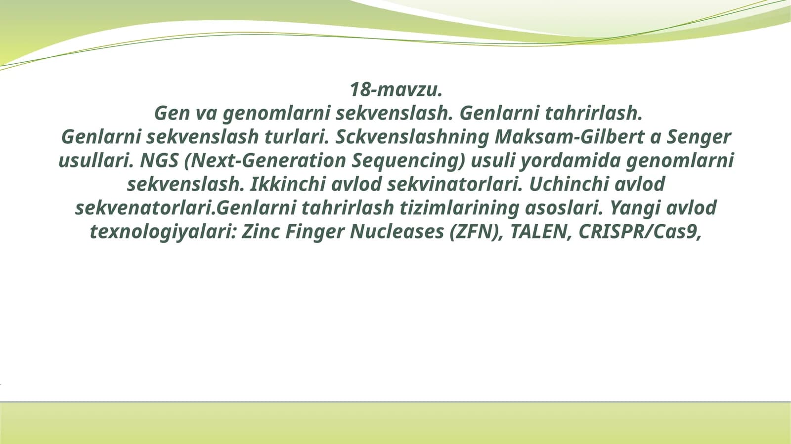 Gen va genomlarni sekvenslash