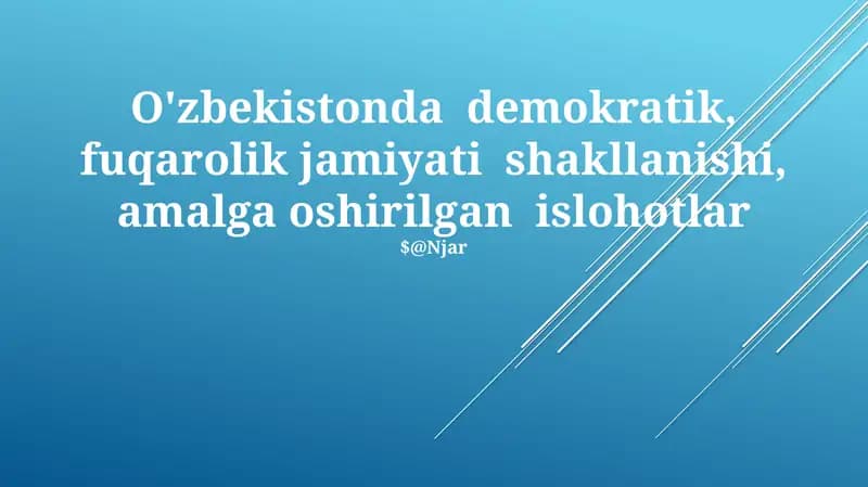 O'zbekistonda Fuqarolik Jamiyatining Yuksalishi