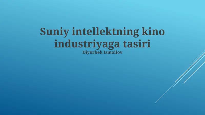 Sun'iy intellekt va vizual effektlar