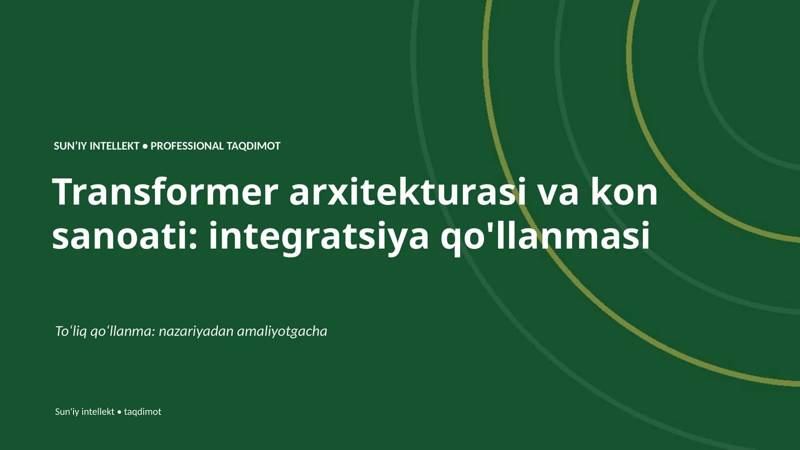 Transformer arxitekturasi va kon sanoati: integratsiya qo'llanmasi