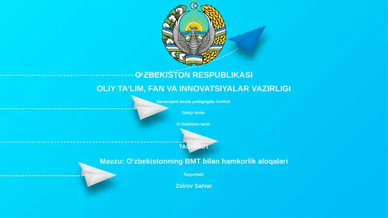 Oʻzbekistonning BMT bilan hamkorlik aloqalari