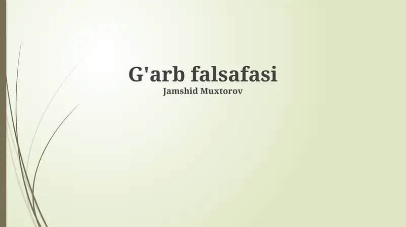 G'arb falsafasi