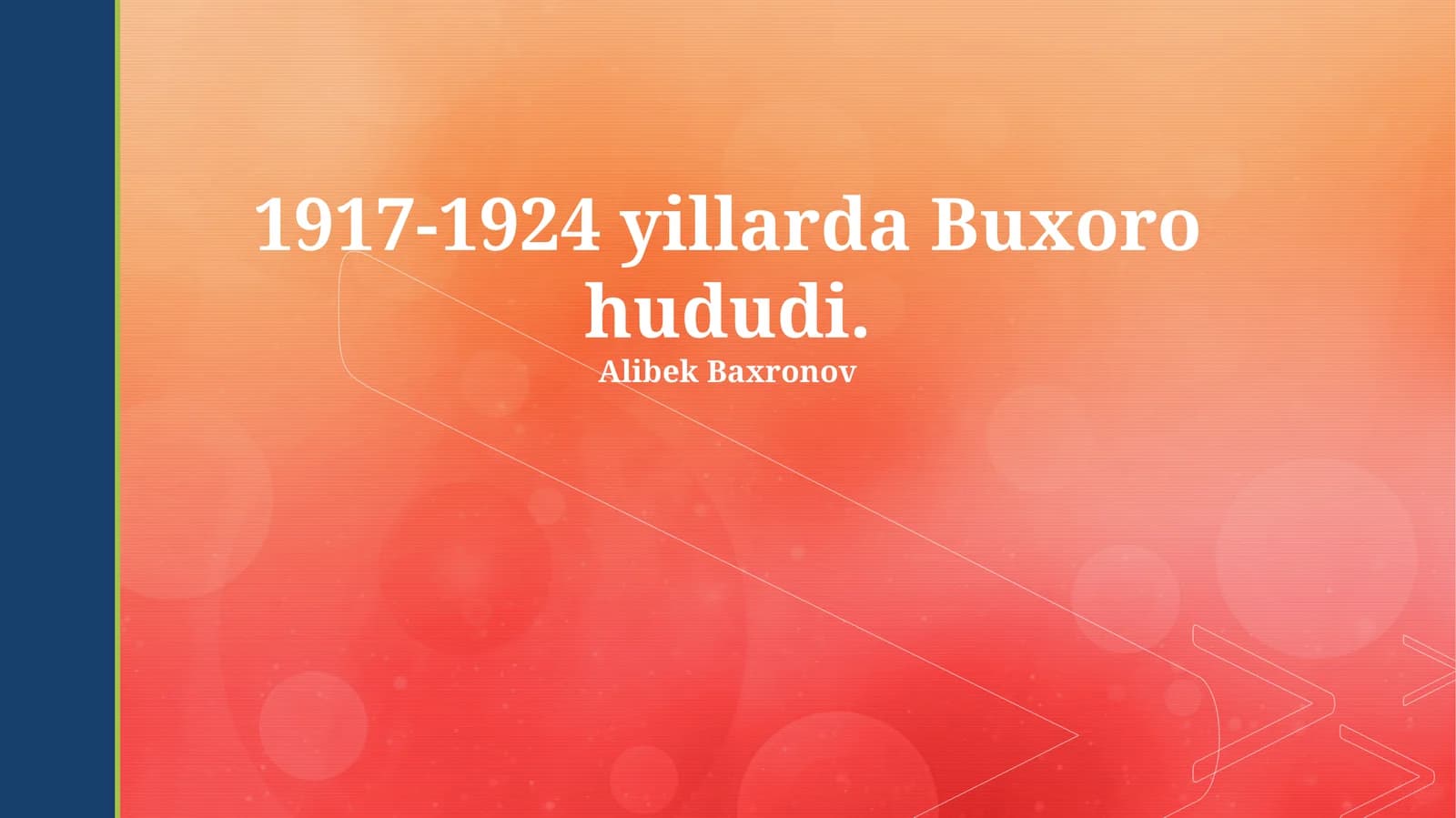 Buxoro viloyatida 1917-1924 yillardagi ijtimoiy-iqtisodiy o'zgarishlar