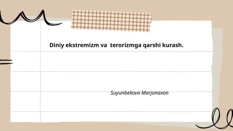 Diniy ekstremizm va terorizmga qarshi kurash