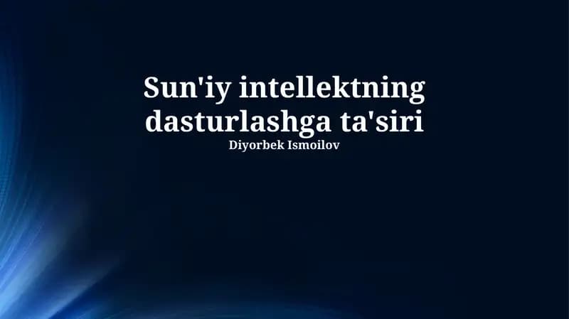Sun'iy intellektning dasturlashga ta'siri