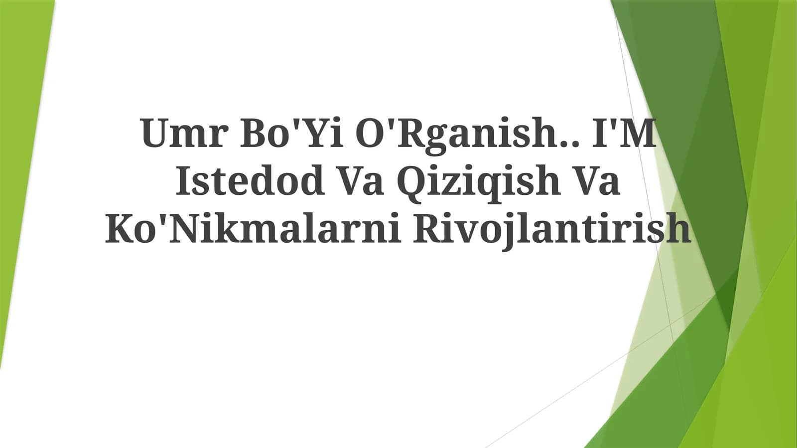 Umr Bo'yi O'rganish