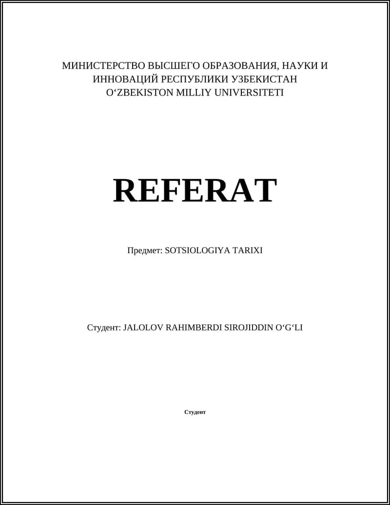 SOTSIOLOGIYA TARIXI