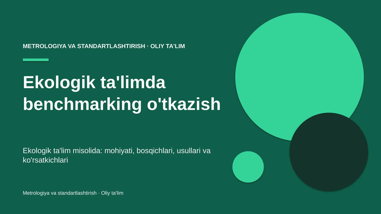 ekologik ta'limda benchmarking o'tkazish 6347
