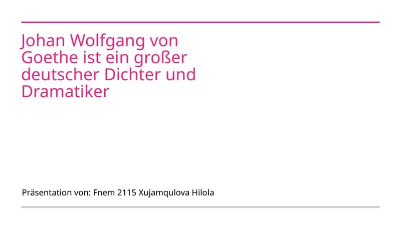Biografie von Johann Wolfgang von Goethe