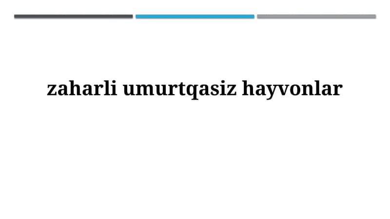 Zaharli umurtqasizhayvonlar
