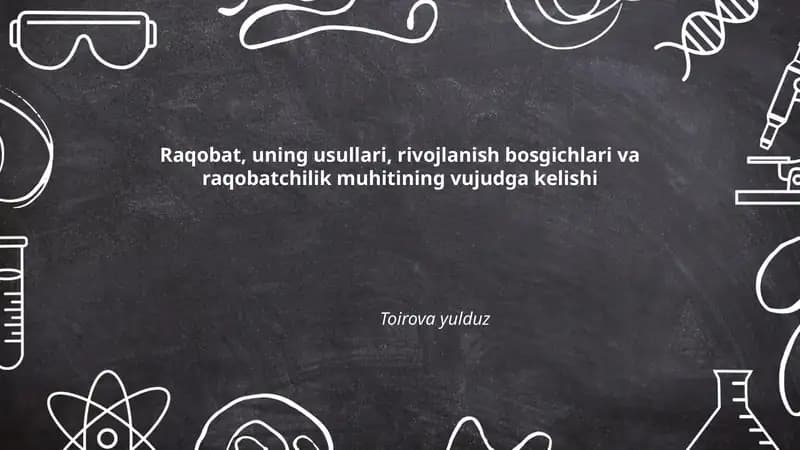 Raqobatning nazariyasi va ta'rifi