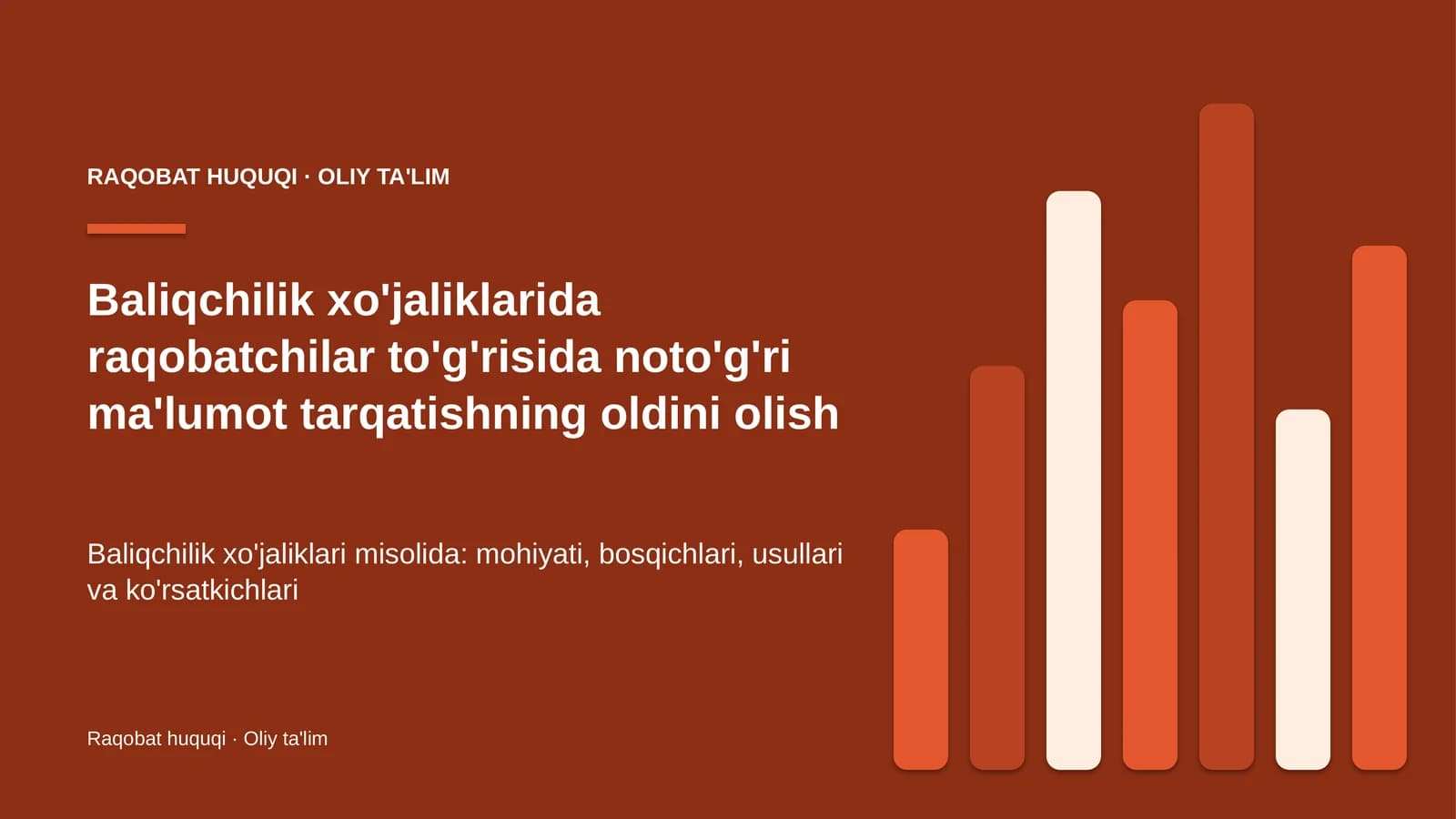 Raqobat huquqi · Oliy ta'lim