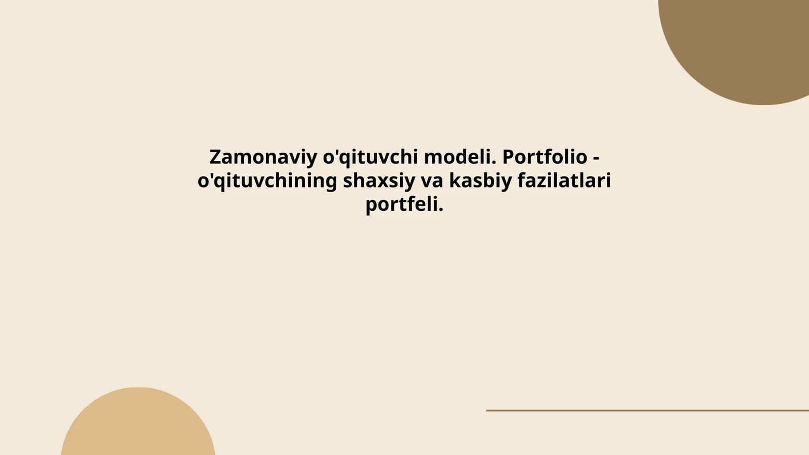 Zamonaviy o'qituvchi modeli. Portfolio
