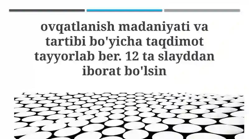 Ovqatlanish madaniyati