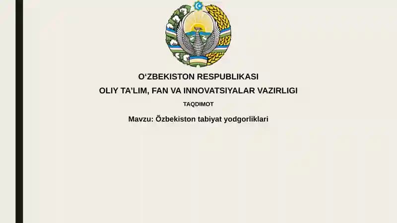 O'zbekistonning tabiiy yodgorliklari
