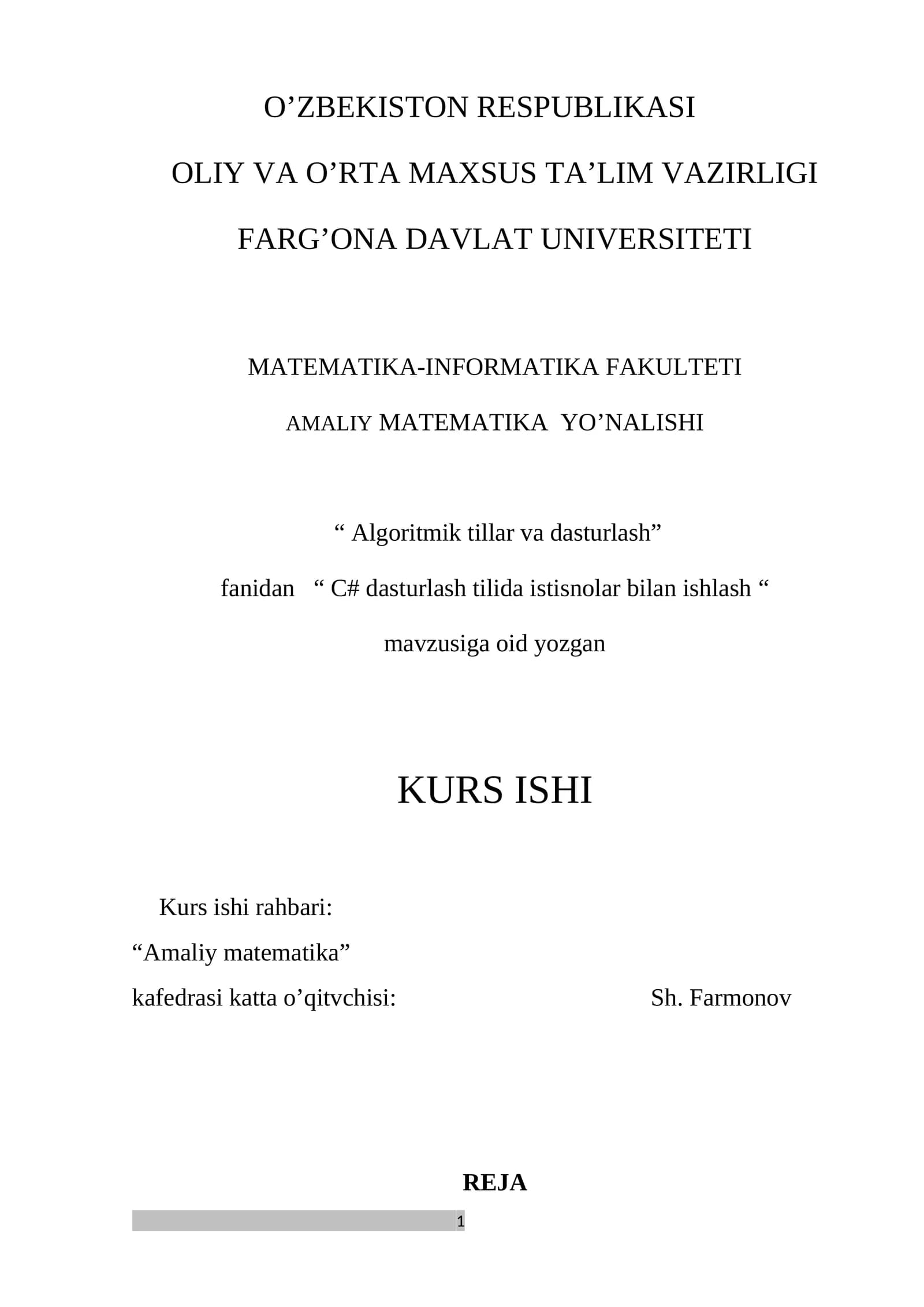 “Amaliy matematika”