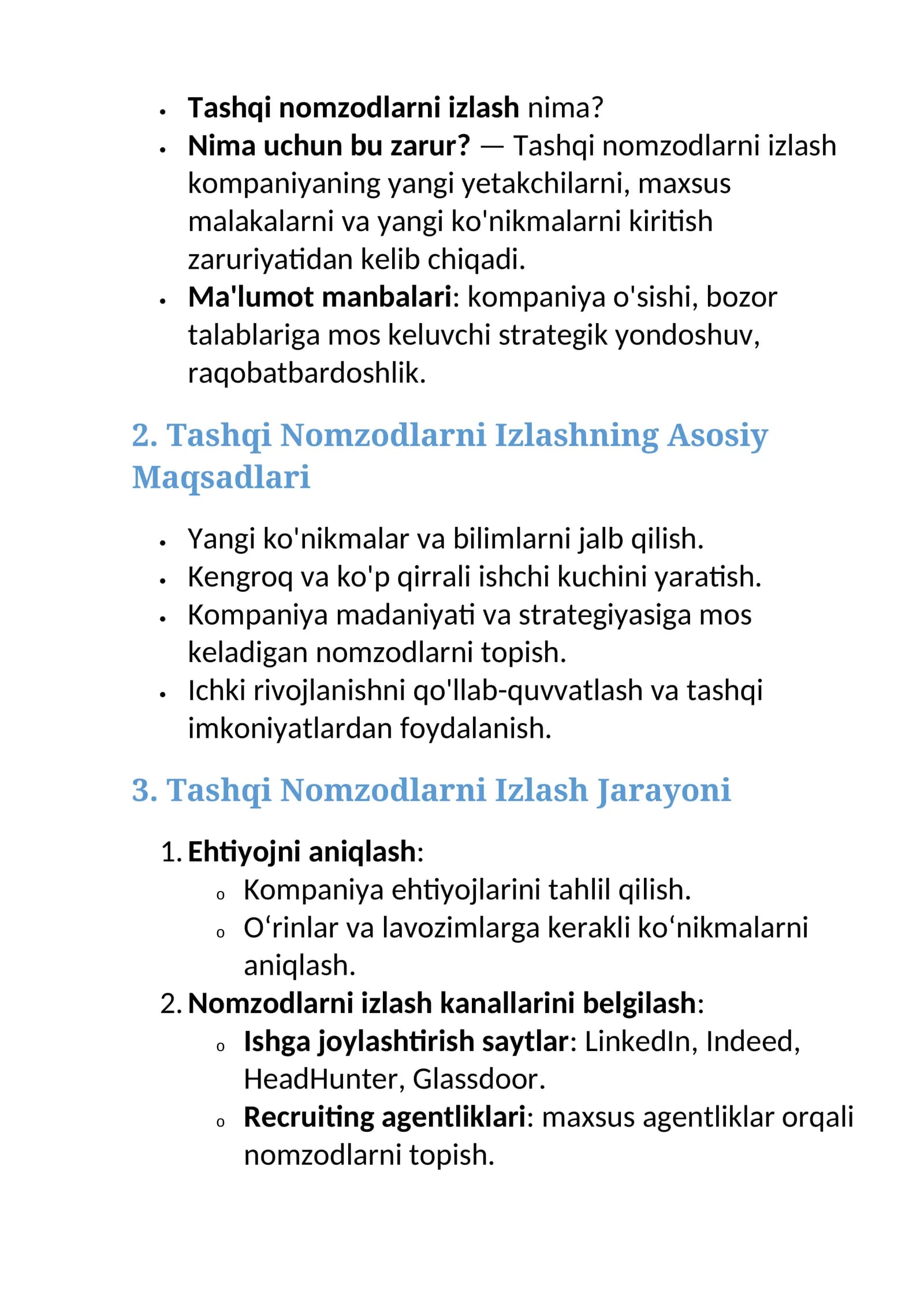 Tashqi Nomzodlarni Izlash