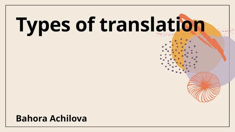 Types of translation