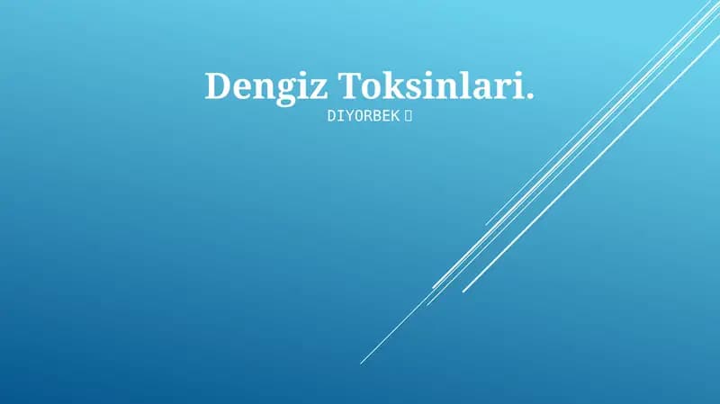 Dengiz Toksinlari