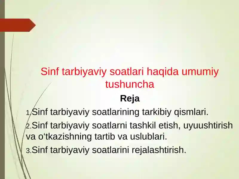 Sinf tarbiyaviy soatlari