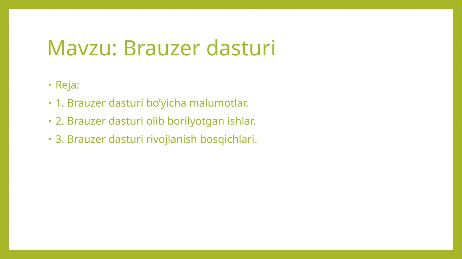 Brauzer dasturi