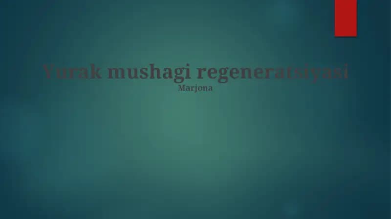 Yurak mushagi regeneratsiyasi