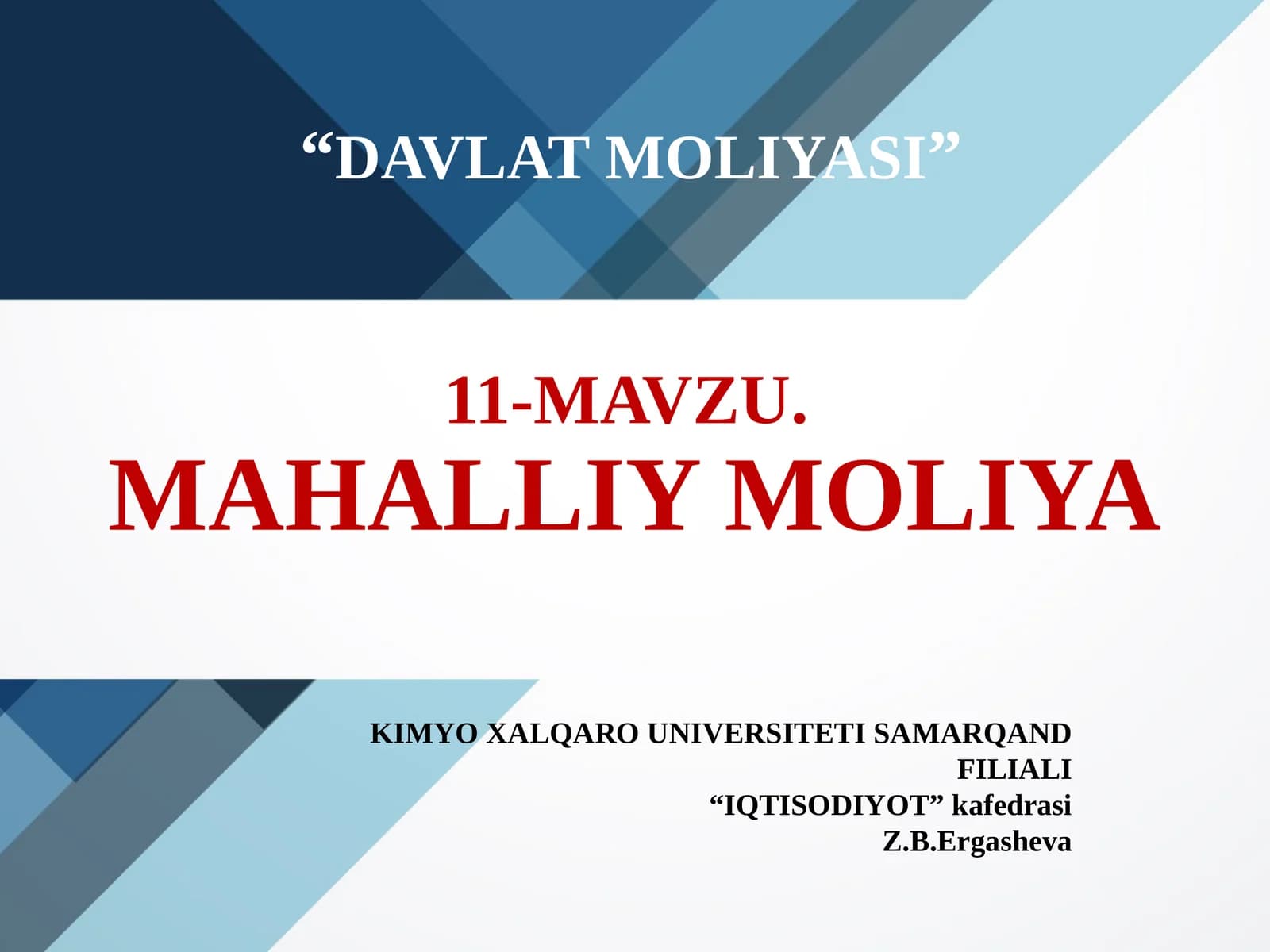 MAHALLIY MOLIYA