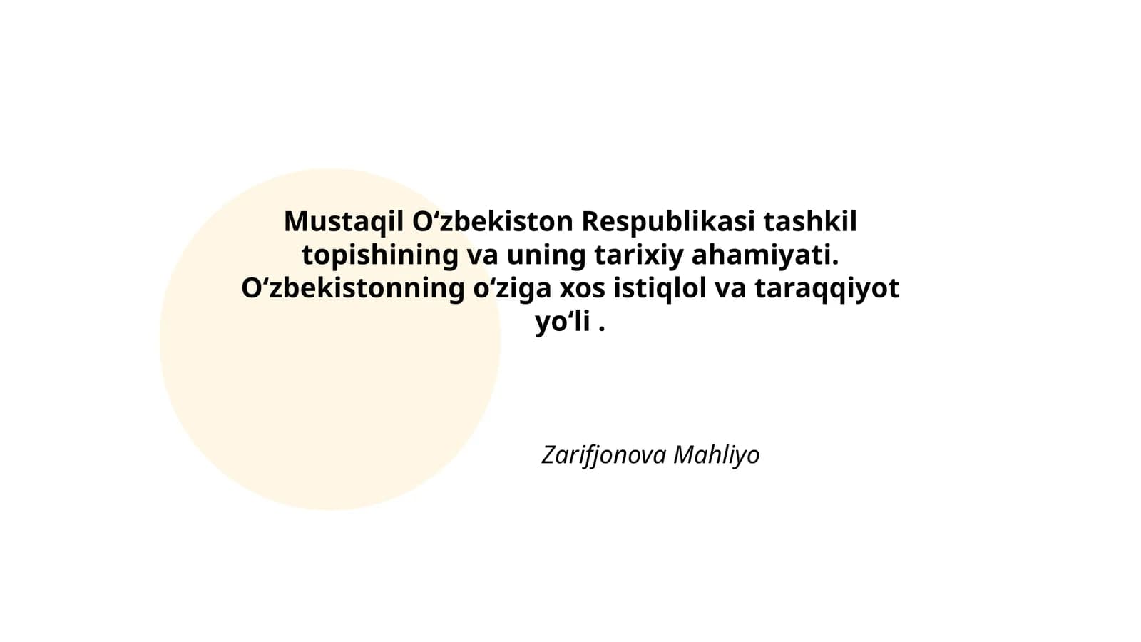 Oʻzbekiston Respublikasining Mustaqillikka Erishishi