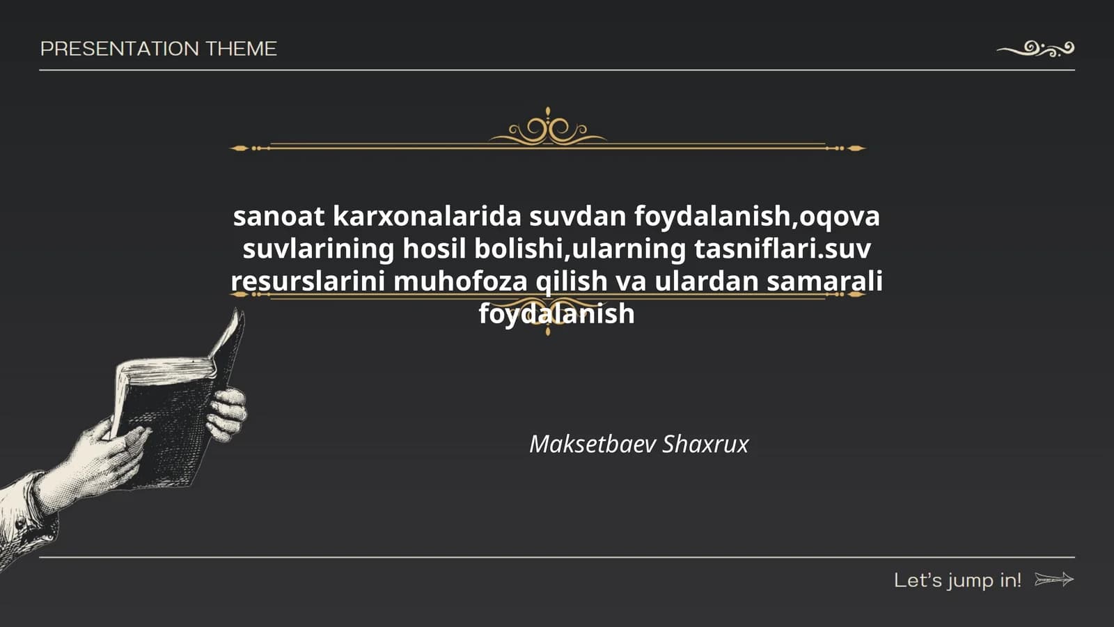 Suvdan foydalanish va uning muhofozasi