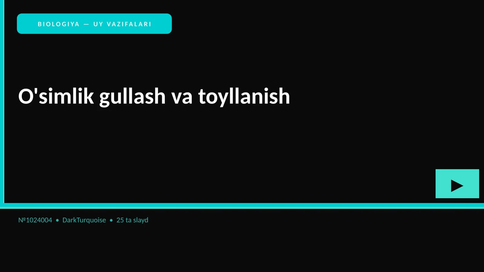 O'simlik gullash va toyllanish