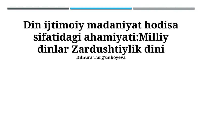Zardushtiylikning bugungi kundagi holati