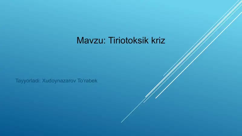 Tiriotoksik kriz