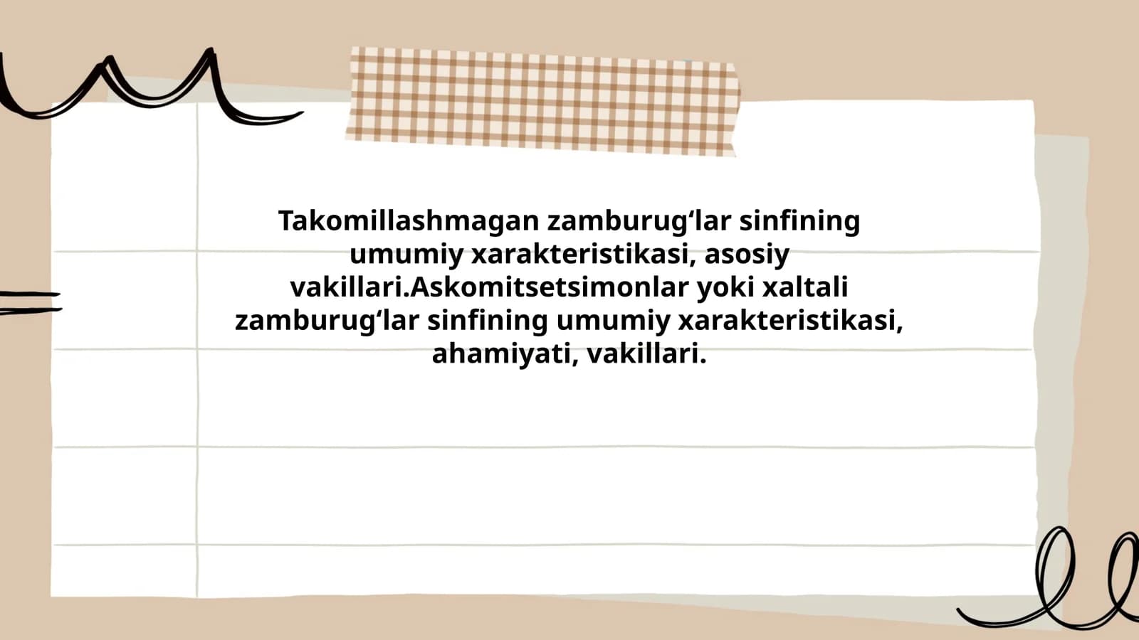 Takomillashmagan zamburug‘lar sinfi