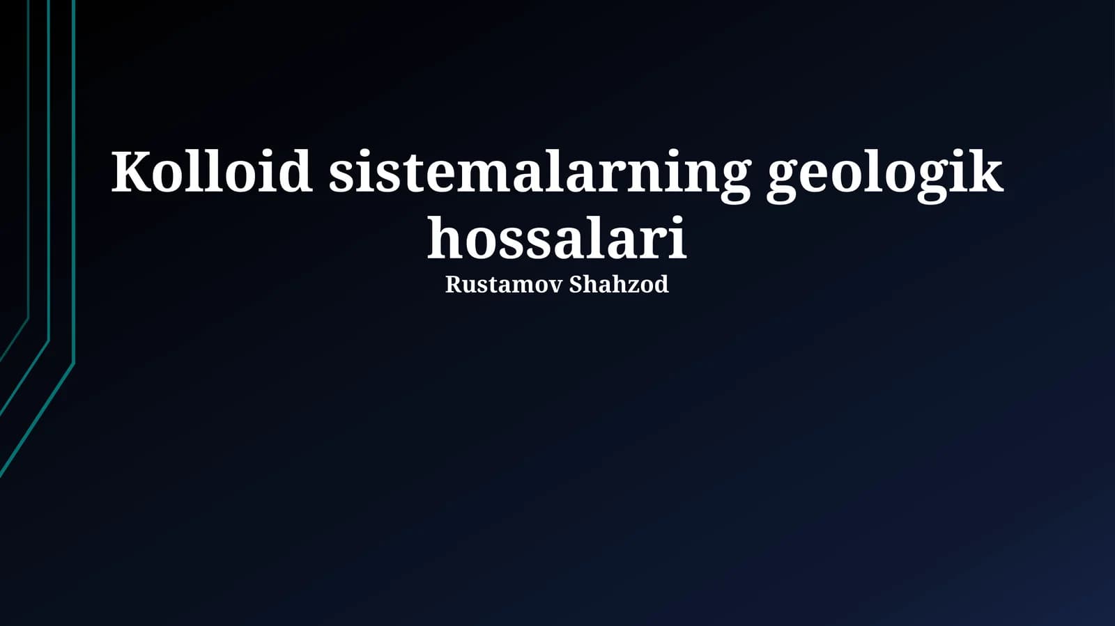 Kolloid sistemalarning geologik hossalari